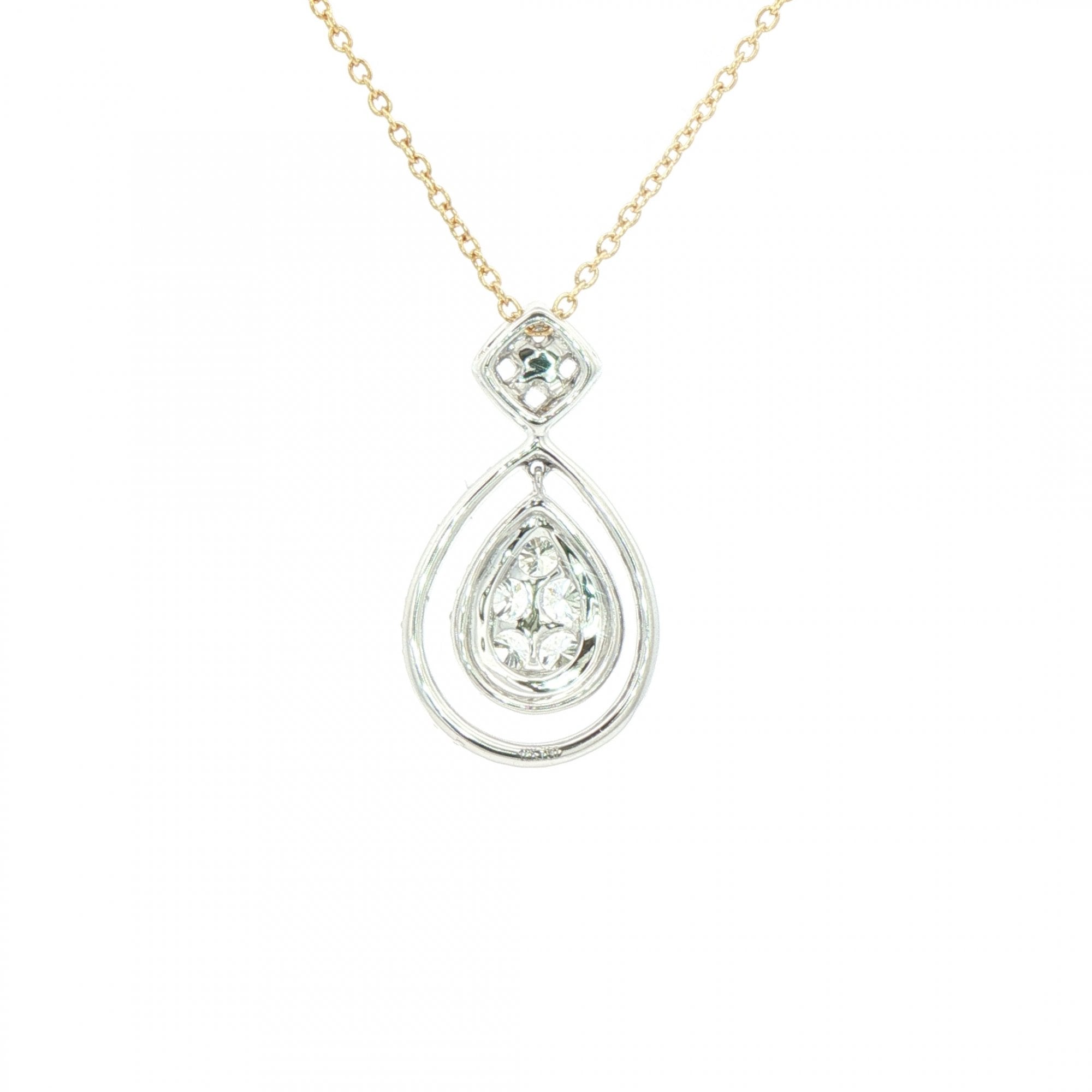 1.06ct Natural Diamond Multistone Pear Shape Pendant in 18cy White Gold