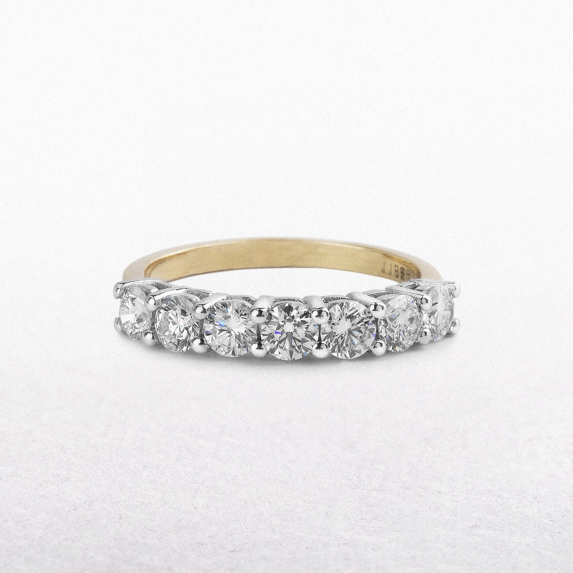 1.09ct F VS Natural Diamond 18ct Yellow & White Gold Seven Stone Ring