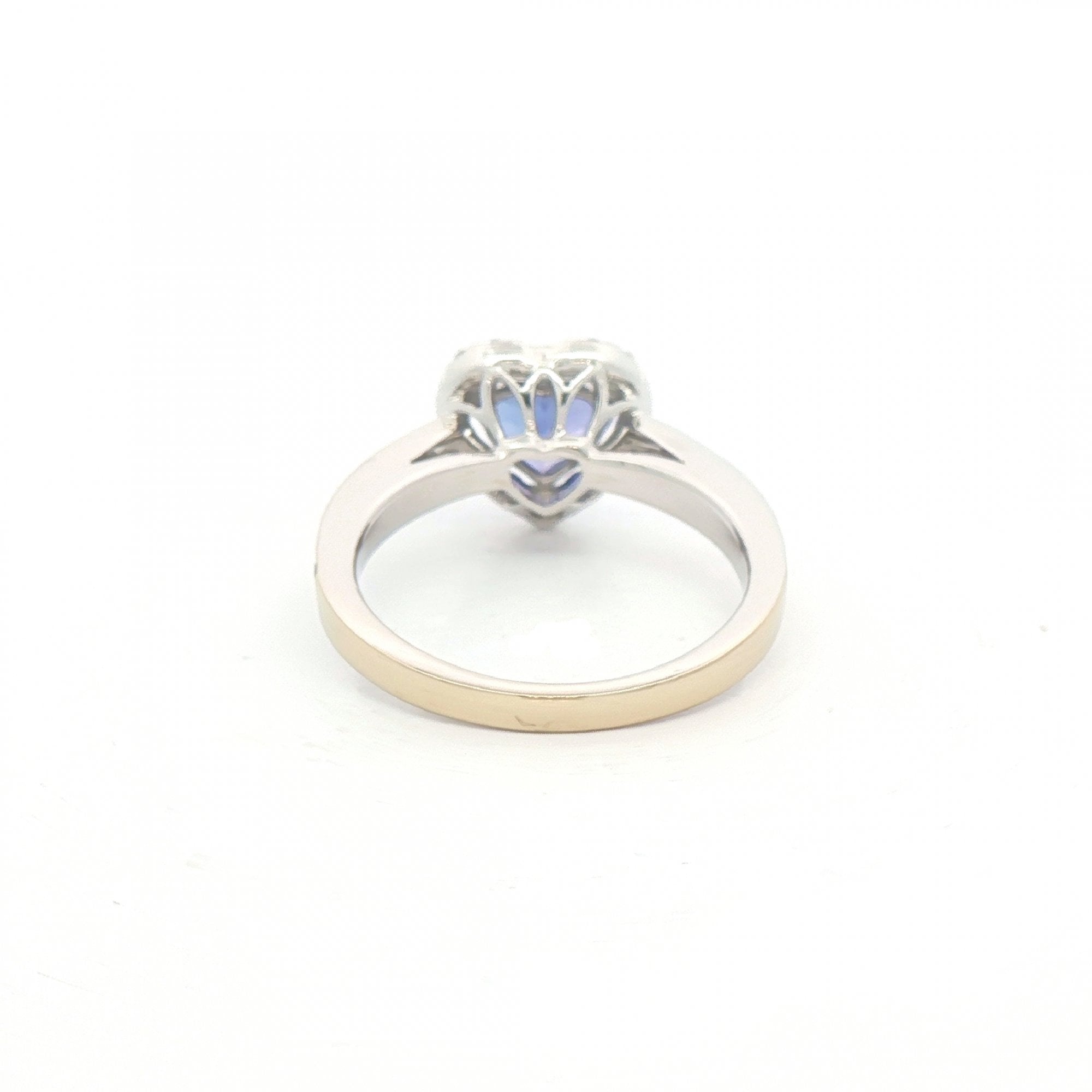 1.10ct Fancy Cut Tanzanite & Natural Diamond 0.58ct Halo With Shoulders in 18ct White Gold