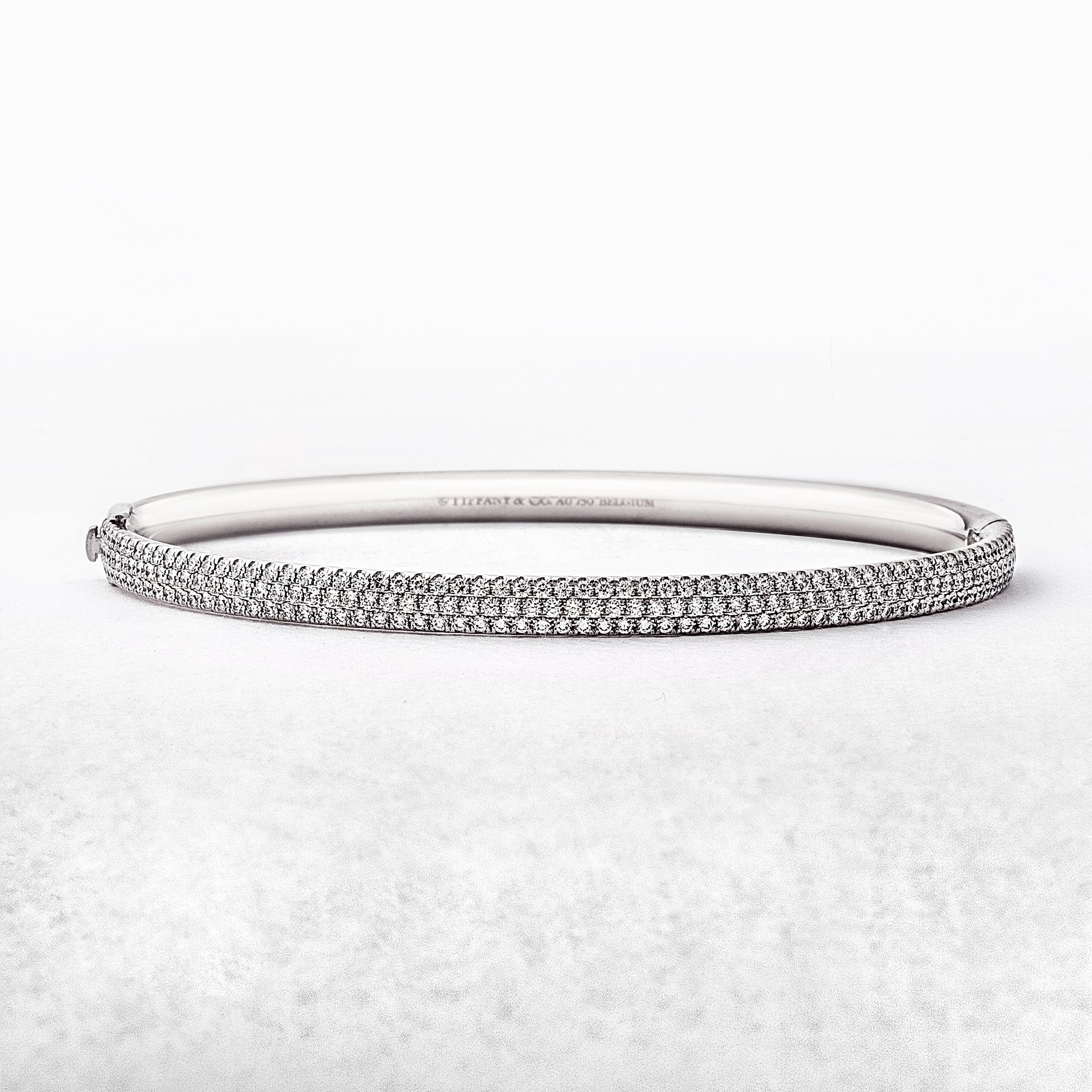 1.17ct White Gold Tiffany Co. Metro Natural Diamond Bangle