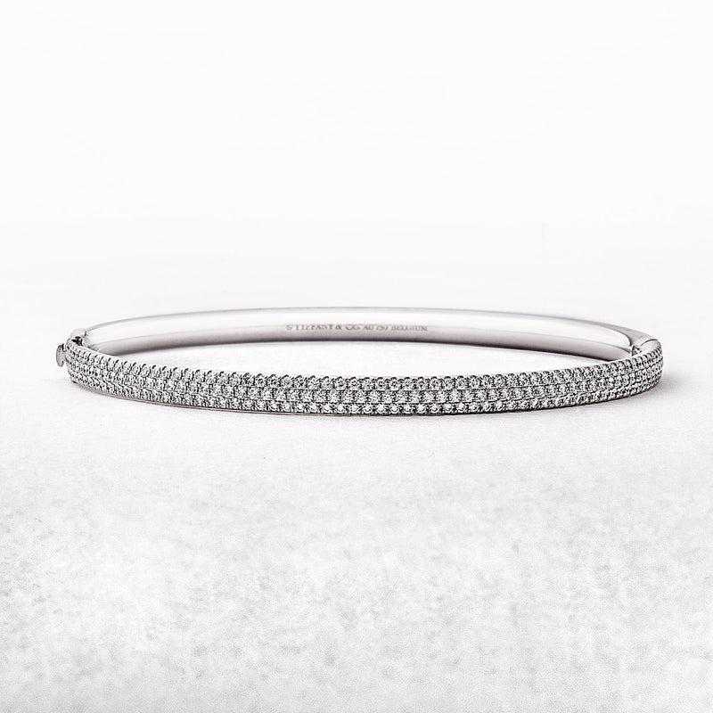 1.17ct White Gold Tiffany Co. Metro Natural Diamond Bangle