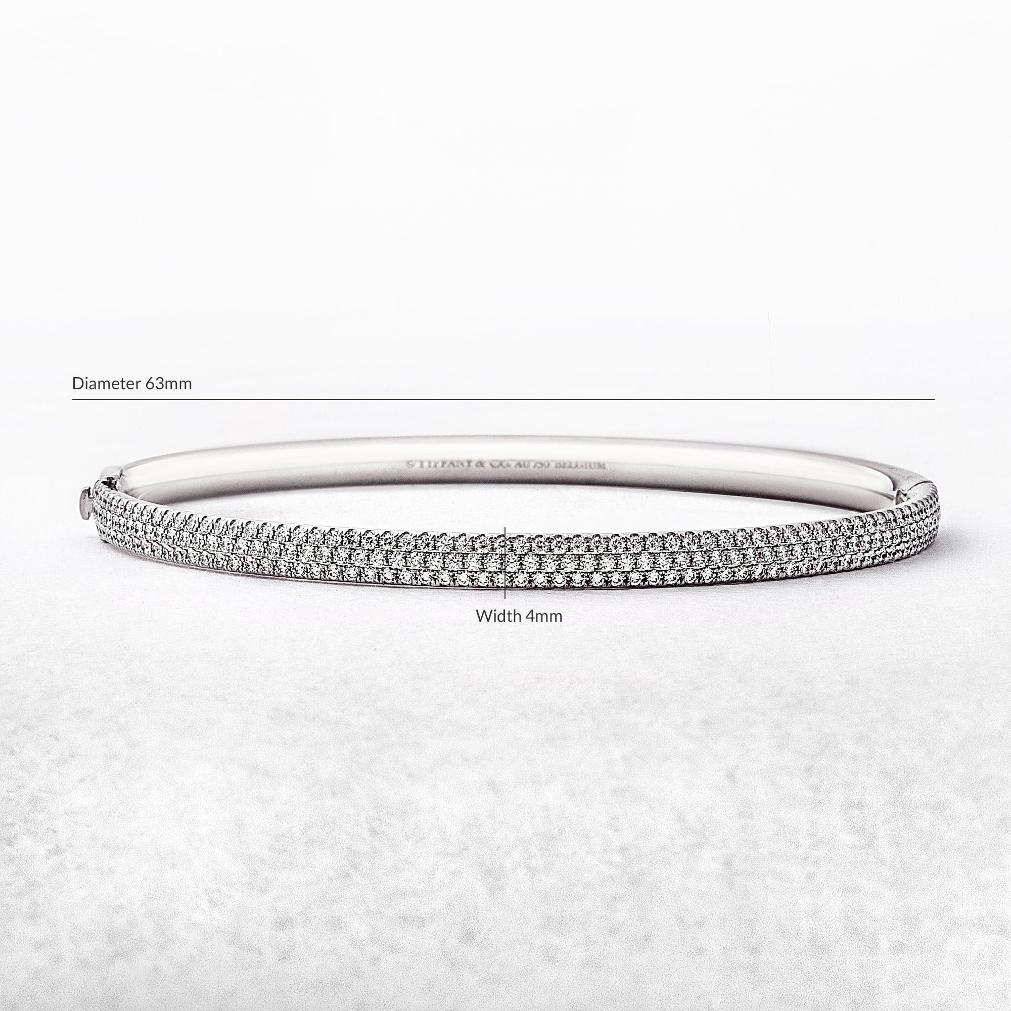 1.17ct White Gold Tiffany Co. Metro Natural Diamond Bangle