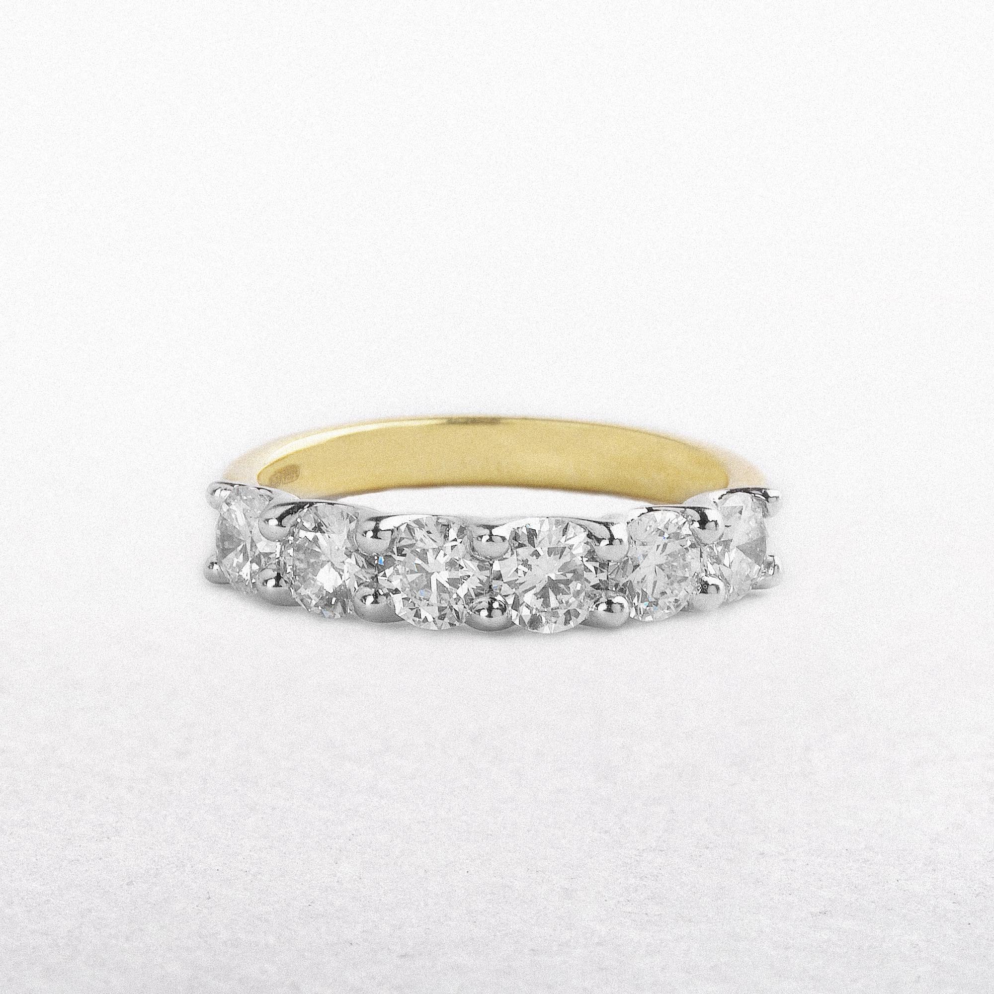 1.20ct F SI1 Natural Diamond 18ct Yellow Gold Six Stone Eternity Ring