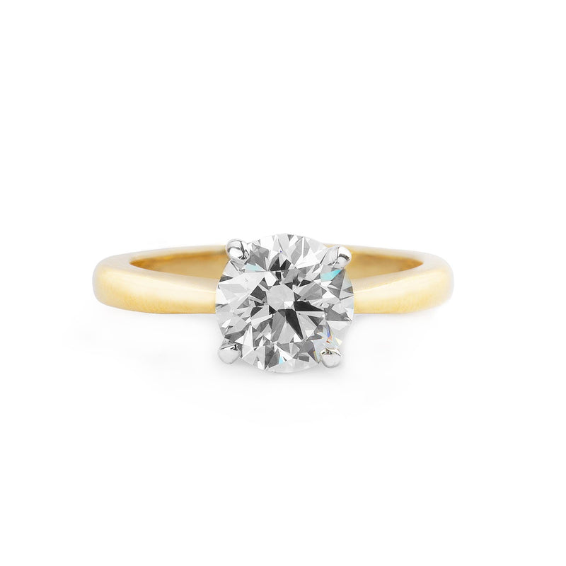 1.31ct F VS2 GIA Certified Natural Diamond Solitaire 18ct Yellow Gold Engagement Ring