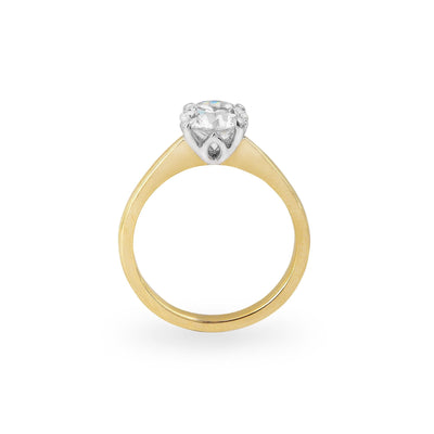 1.31ct F VS2 GIA Certified Natural Diamond Solitaire 18ct Yellow Gold Engagement Ring