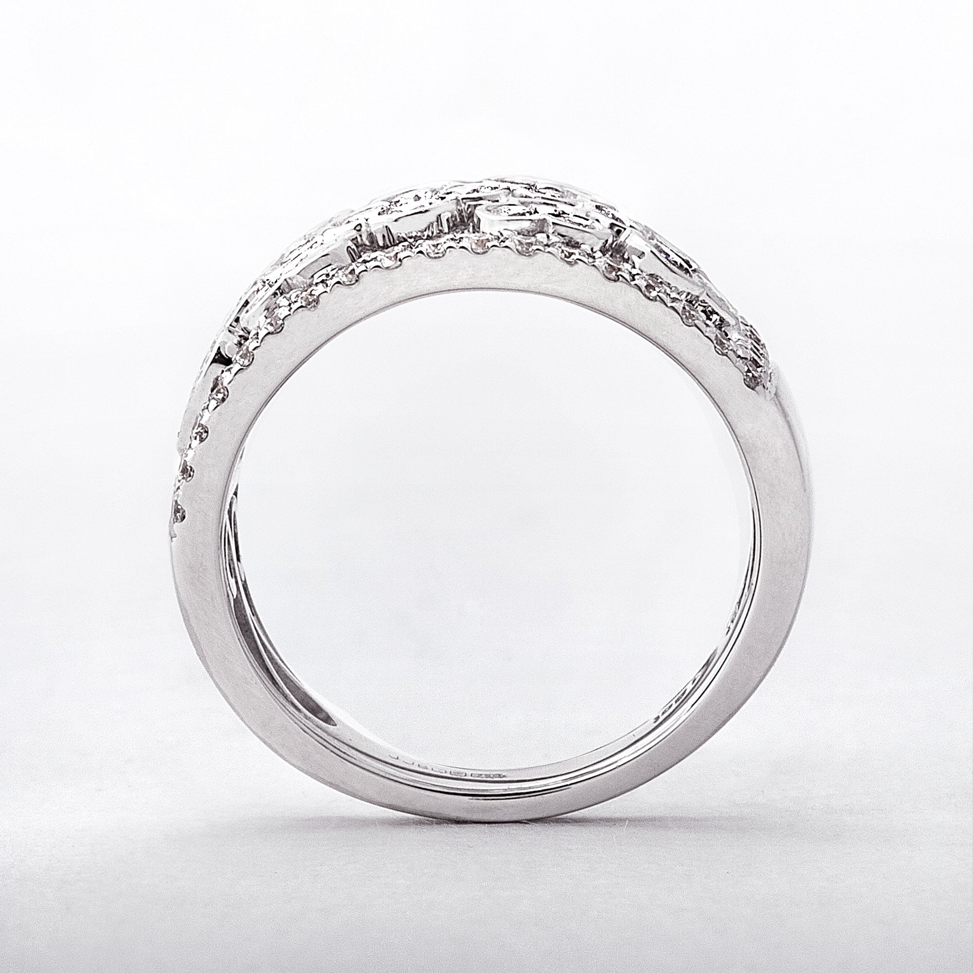 1.38ct Wide Diamond White Gold Dress Ring