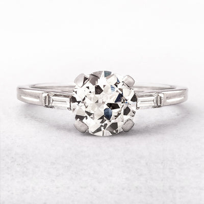 1.44ct Vintage Tiffany Solitaire Natural Diamond Engagement Ring Set in Platinum