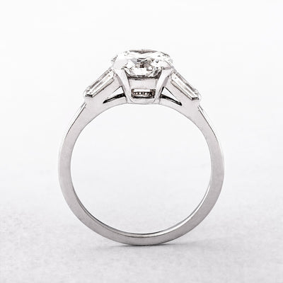 1.44ct Vintage Tiffany Solitaire Natural Diamond Engagement Ring Set in Platinum