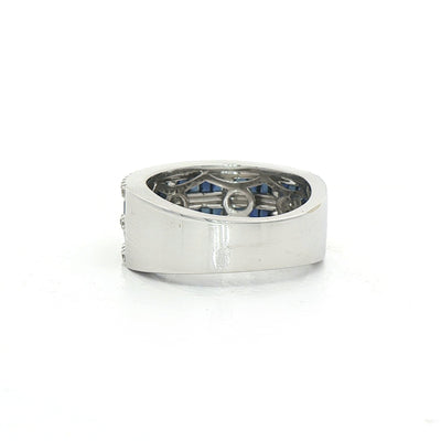 1.50ct Sapphire & Natural Diamond 0.50ct Five Row Dress Ring
