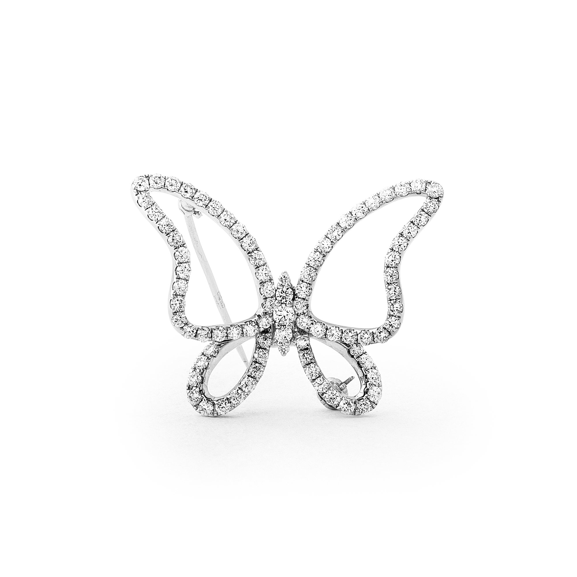 1.58ct Natural Diamond Butterfly Brooch Set In 18ct White Gold