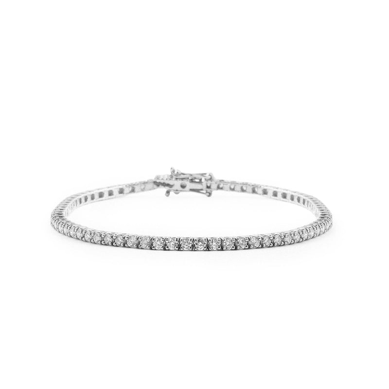 1.95ct F VS Natural Diamond Line Bracelet In 18ct White Gold