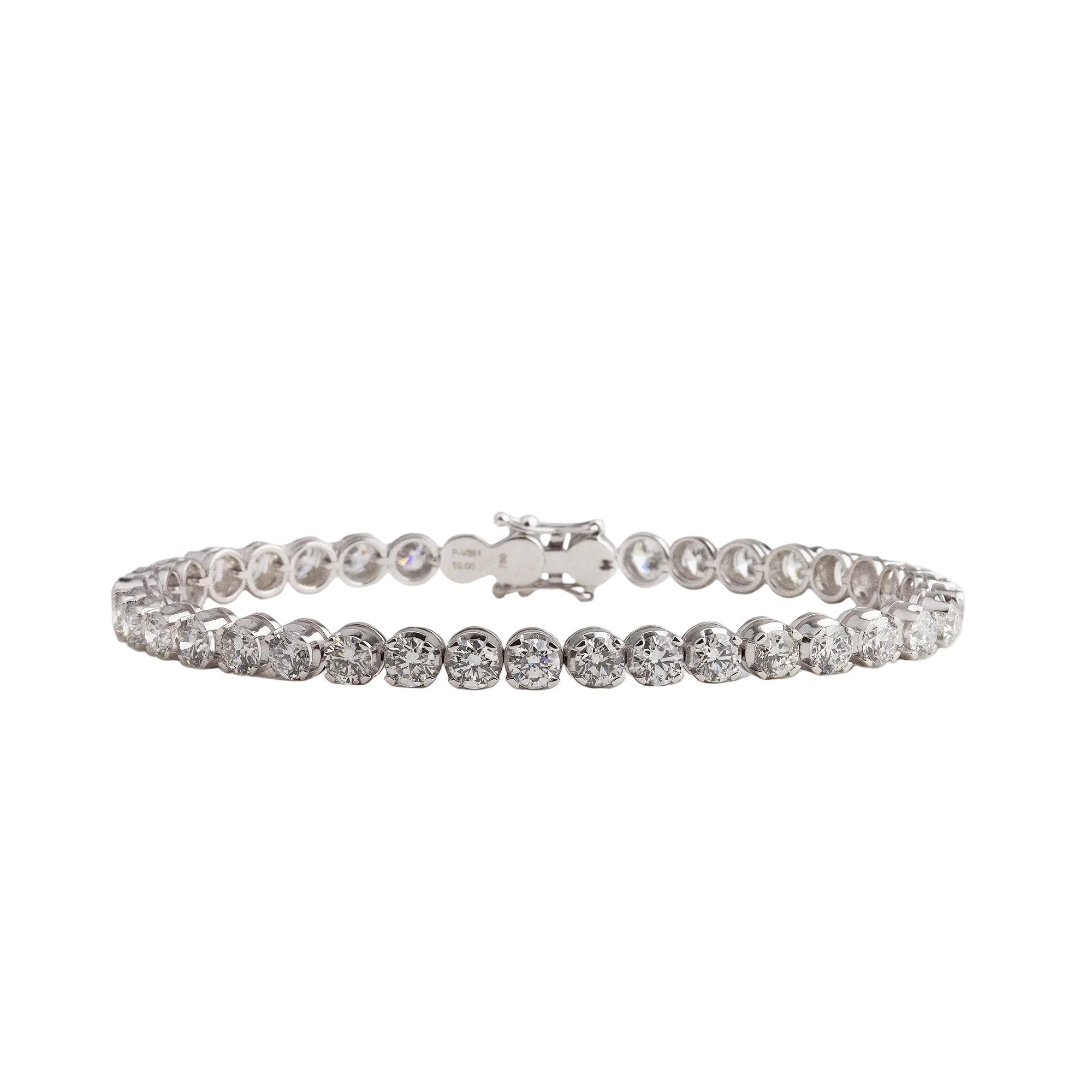 10.00ct F VS Heinz Mayer Natural Diamond Bracelet in 18ct White Gold