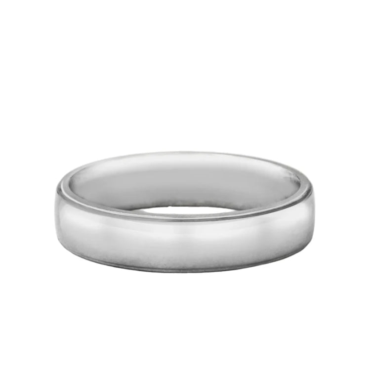5mm Gents Edged Wedding Band In 9ct White Gold