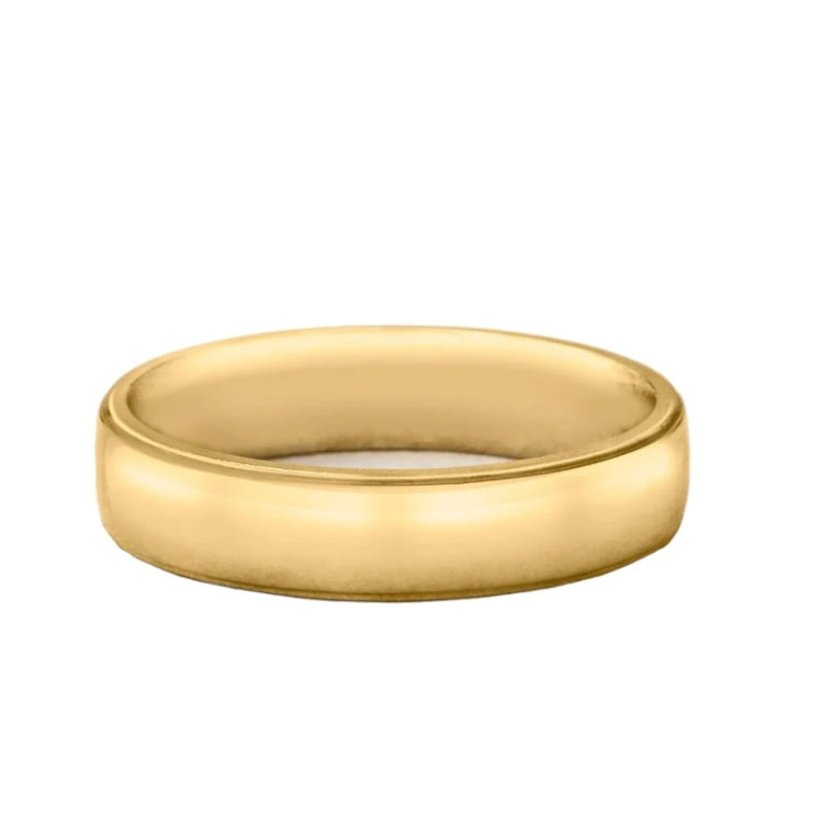 5mm Gents Edged Wedding Band In 9ct Yellow Gold