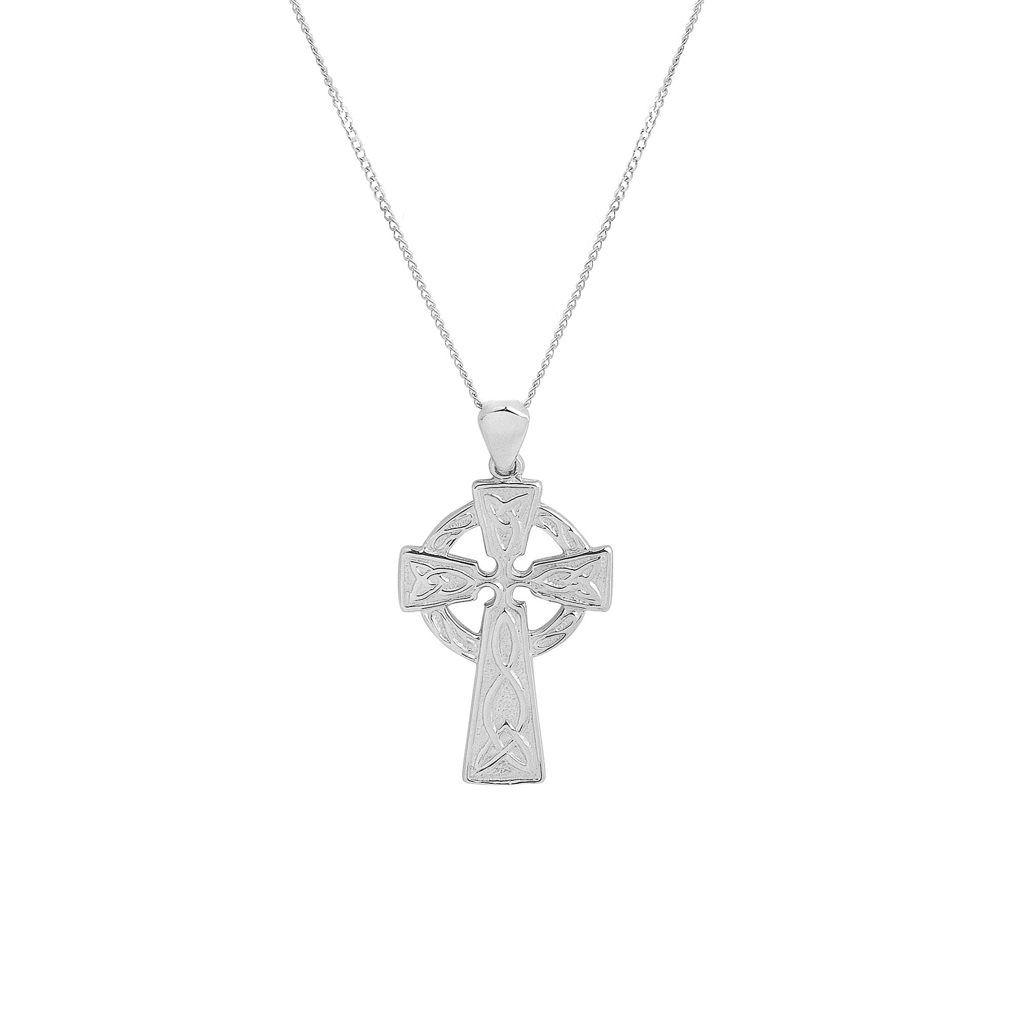 10ct White Gold Large Celtic Cross