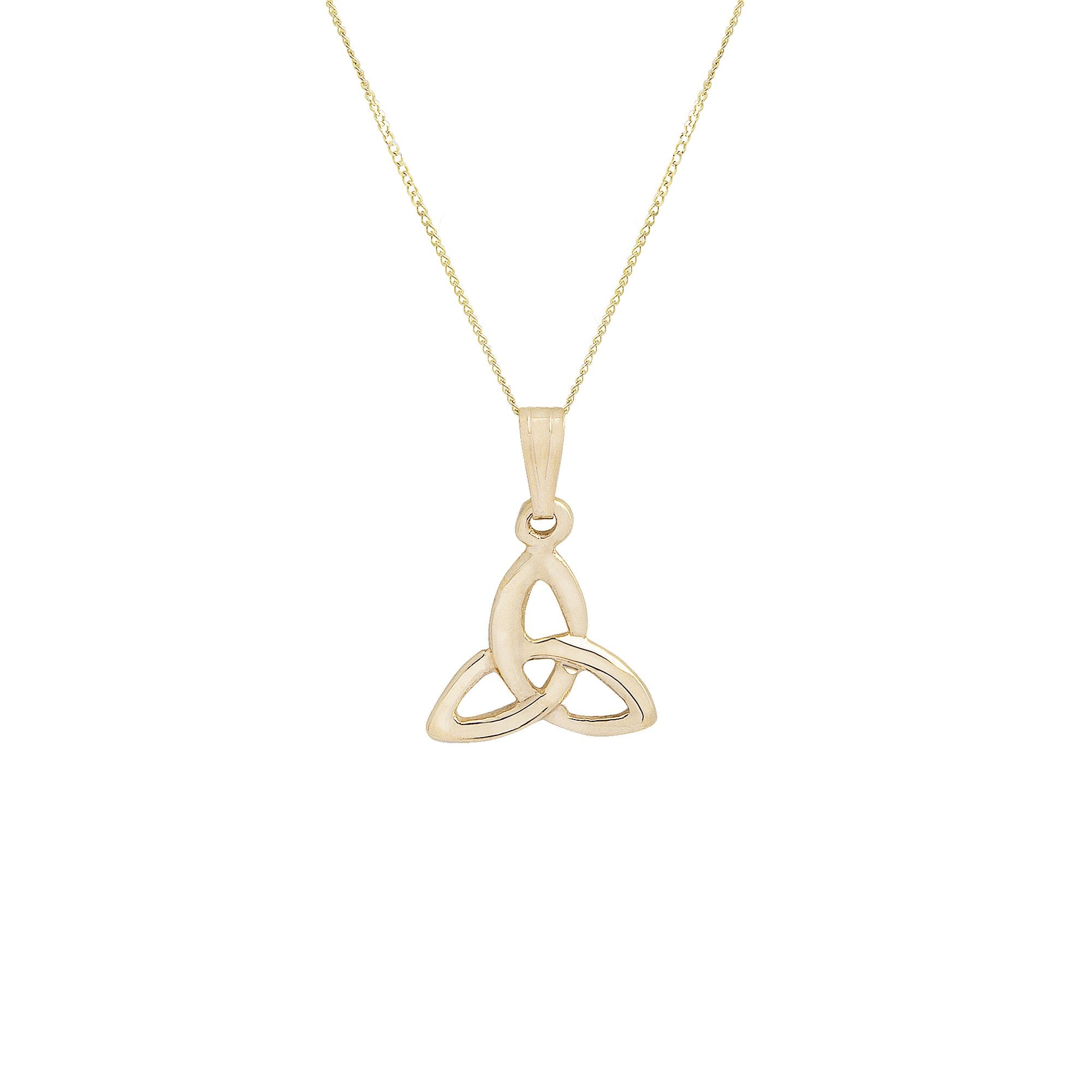 10ct Yellow Gold Large Trinity Knot Pendant & Chain
