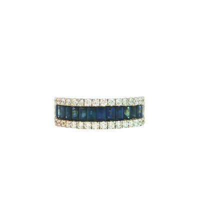 1.51ct Sapphire & 0.51ct Natural Diamond Multi Stone Band in 18ct Yellow Gold