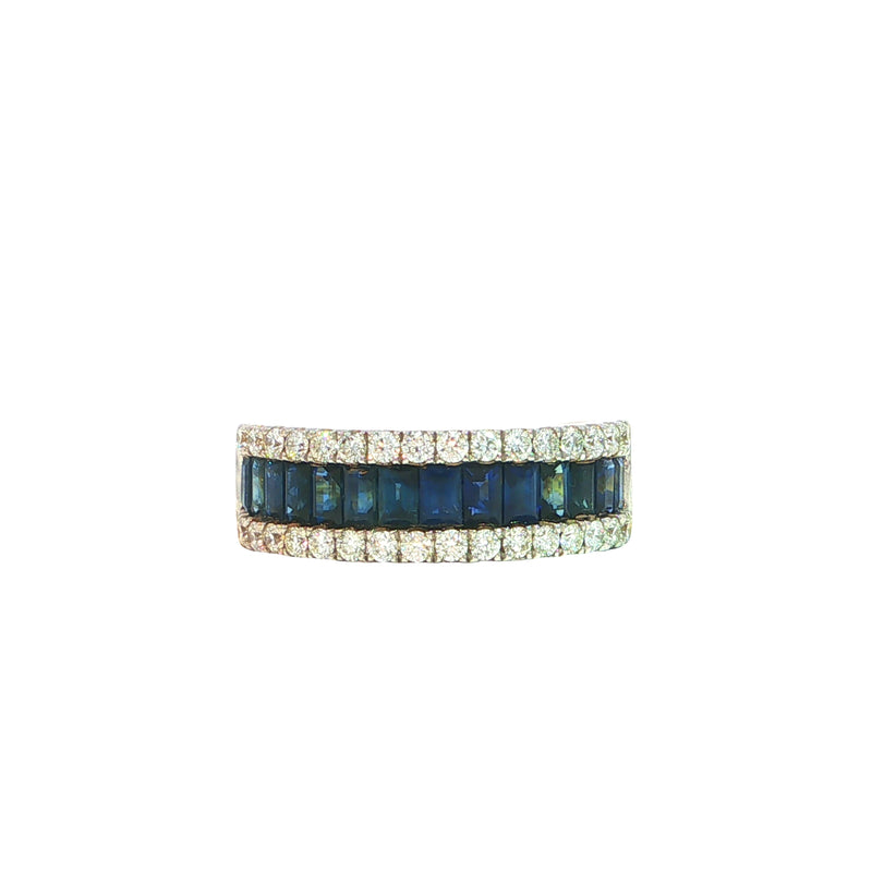 1.51ct Sapphire & 0.51ct Natural Diamond Multi Stone Band in 18ct Yellow Gold