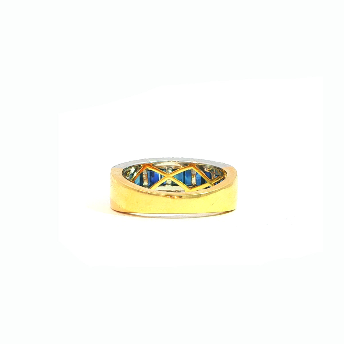 1.51ct Sapphire & 0.51ct Natural Diamond Multi Stone Band in 18ct Yellow Gold