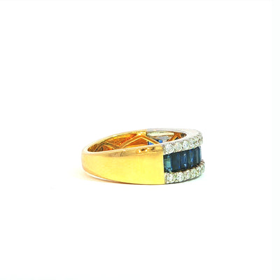 1.51ct Sapphire & 0.51ct Natural Diamond Multi Stone Band in 18ct Yellow Gold