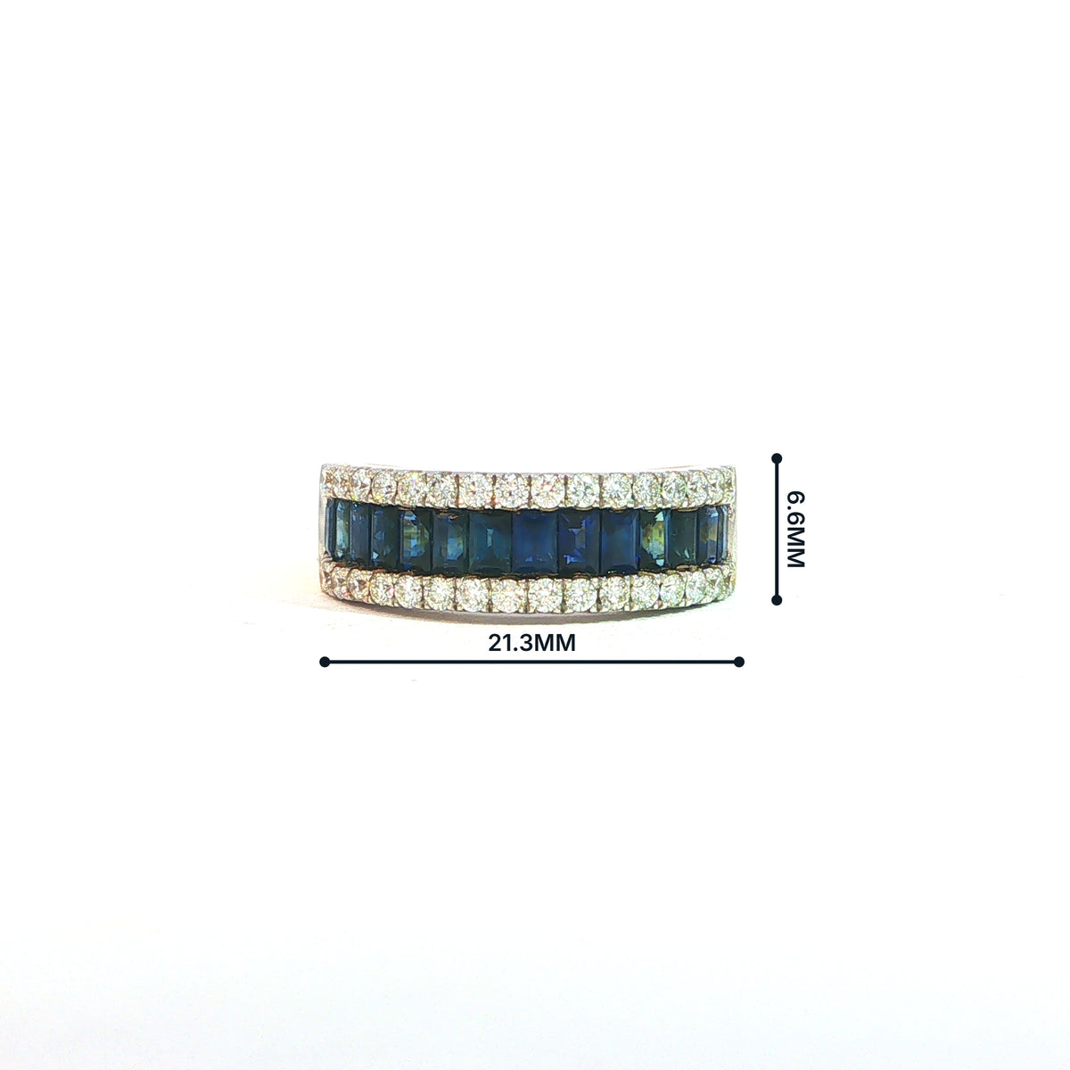 1.51ct Sapphire & 0.51ct Natural Diamond Multi Stone Band in 18ct Yellow Gold