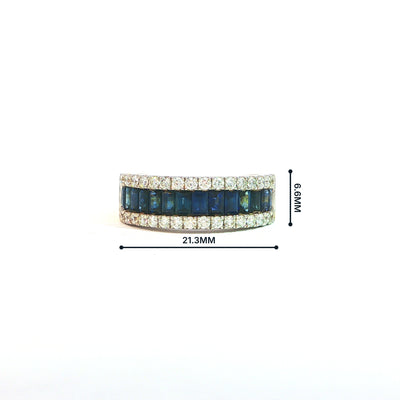 1.51ct Sapphire & 0.51ct Natural Diamond Multi Stone Band in 18ct Yellow Gold