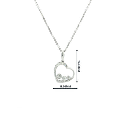 Natural Diamond Heart Pendant in 18ct White Gold