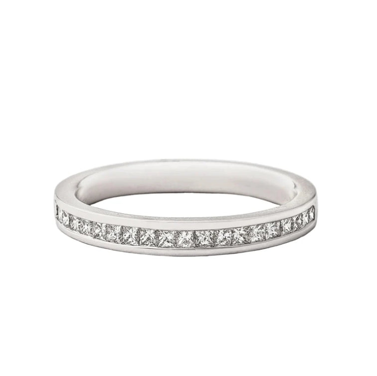 0.38ct Princess Cut Natural Diamond Wedding Band In Platinum