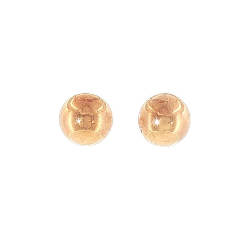 Large Round Button Earrings in 9ct Rose Gold
