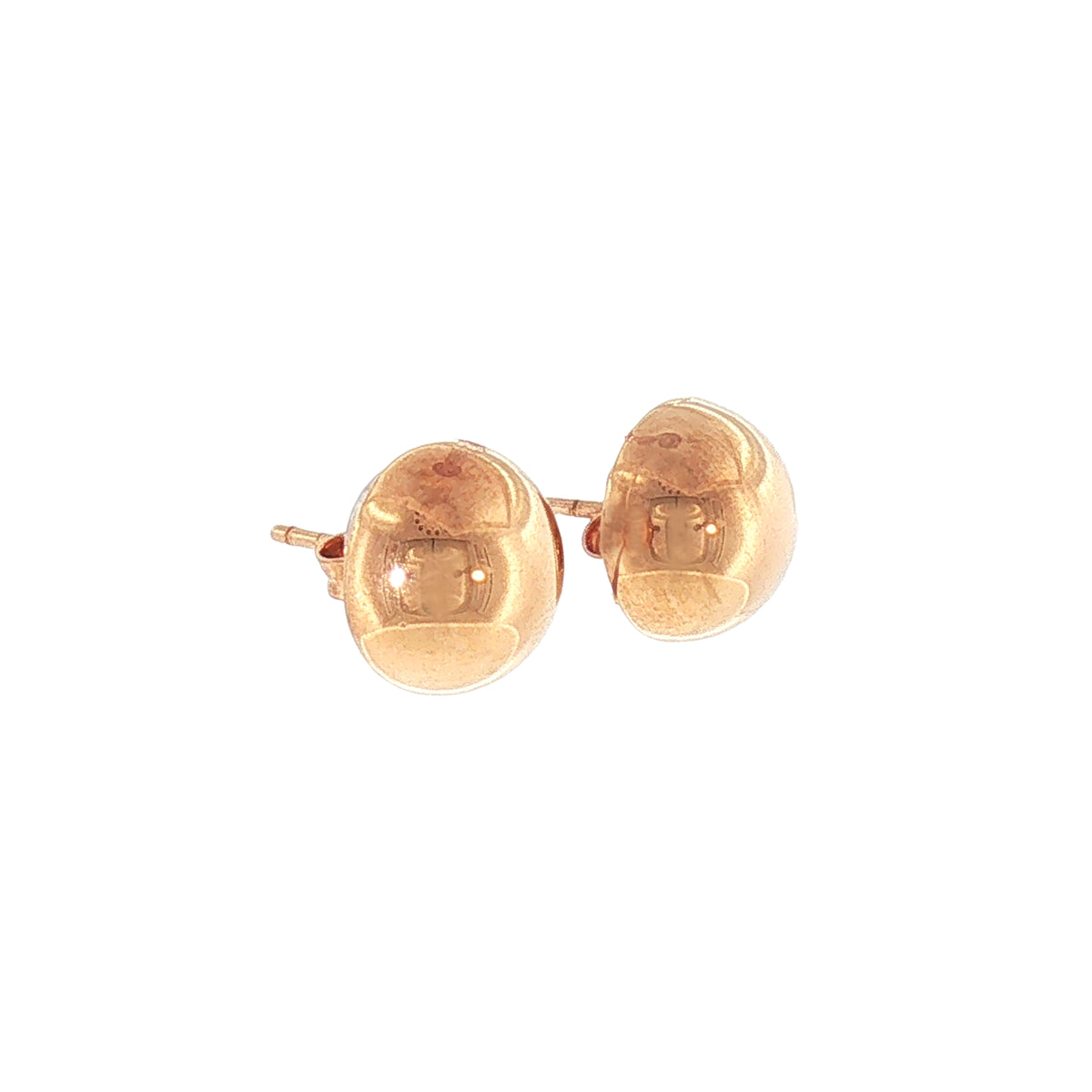 Large Round Button Earrings in 9ct Rose Gold
