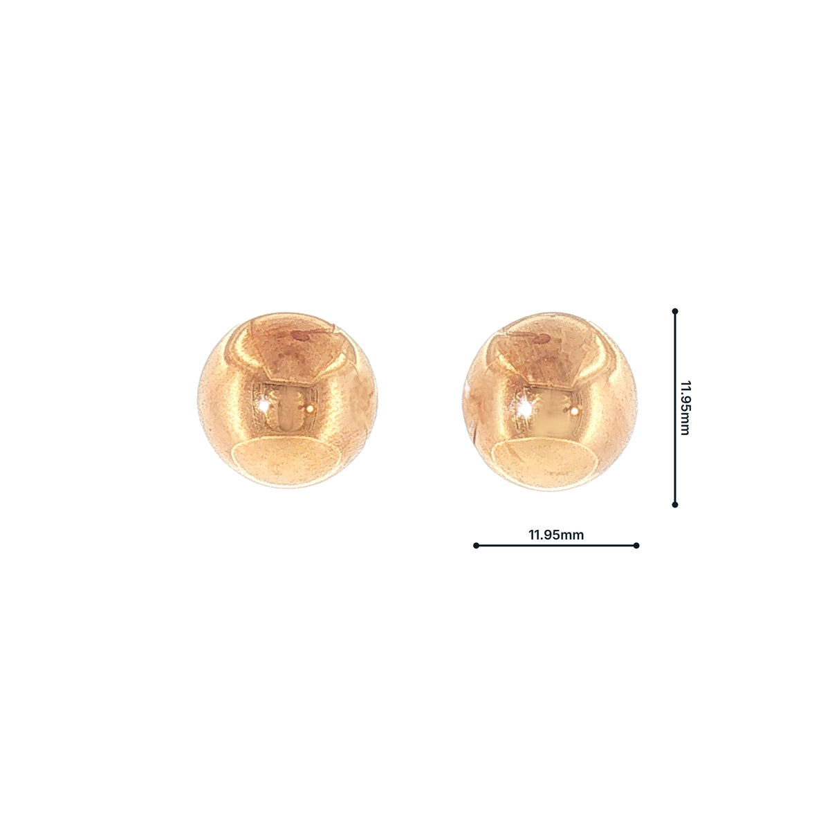 Large Round Button Earrings in 9ct Rose Gold