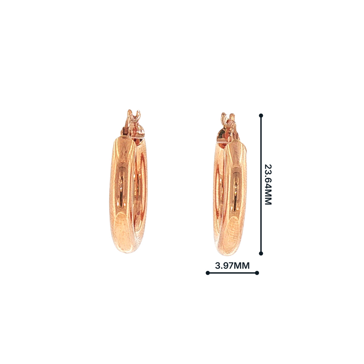 Medium Plain Hoop Earrings in 9ct Rose Gold