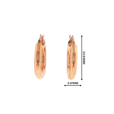 Medium Plain Hoop Earrings in 9ct Rose Gold