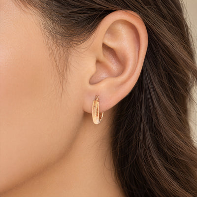 Medium Plain Hoop Earrings in 9ct Rose Gold