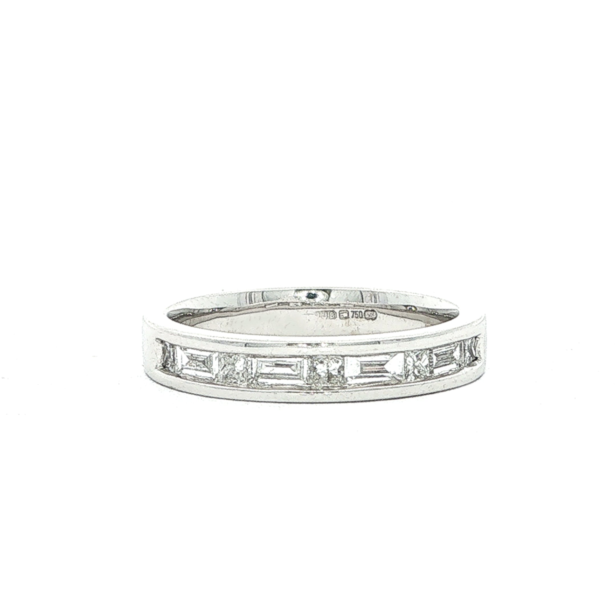 18ct White Gold Natural Diamond Wedding Band 0.60ct F VS
