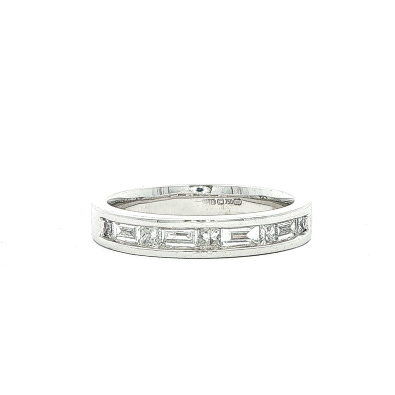18ct White Gold Natural Diamond Wedding Band 0.60ct F VS