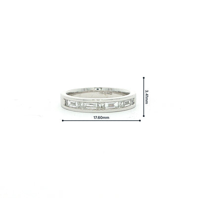 18ct White Gold Natural Diamond Wedding Band 0.60ct F VS