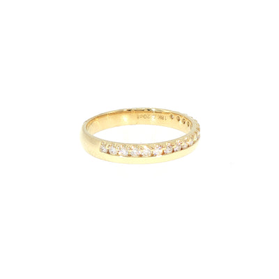 3mm Off Set Natural Diamond Wedding Band In 18ct Yellow Gold