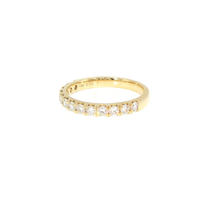 Ladies 2.5mm Castelle Set Natural Wedding Band In 18ct Yellow Gold