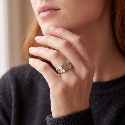 Irish Giant's Causeway Style Dress Ring in Sterling Silver