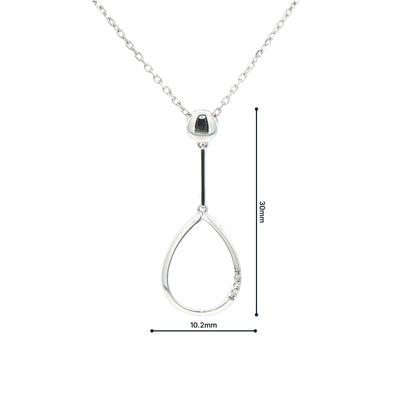 9ct White Gold Pear Drop Pendant 0.15ct Natural Diamond