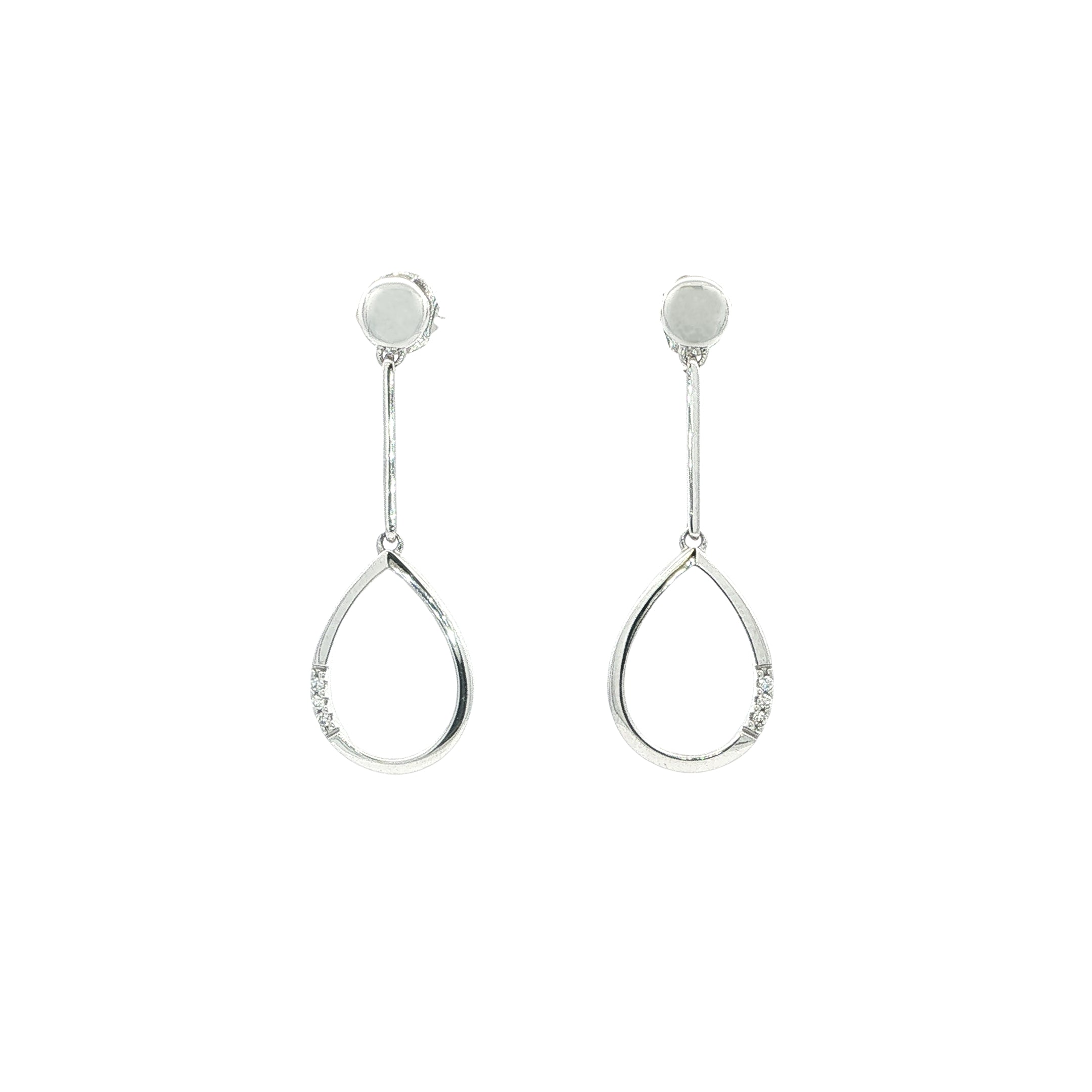 Pear Drop Natural Diamond Earrings in 9ct White Gold