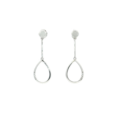 Pear Drop Natural Diamond Earrings in 9ct White Gold