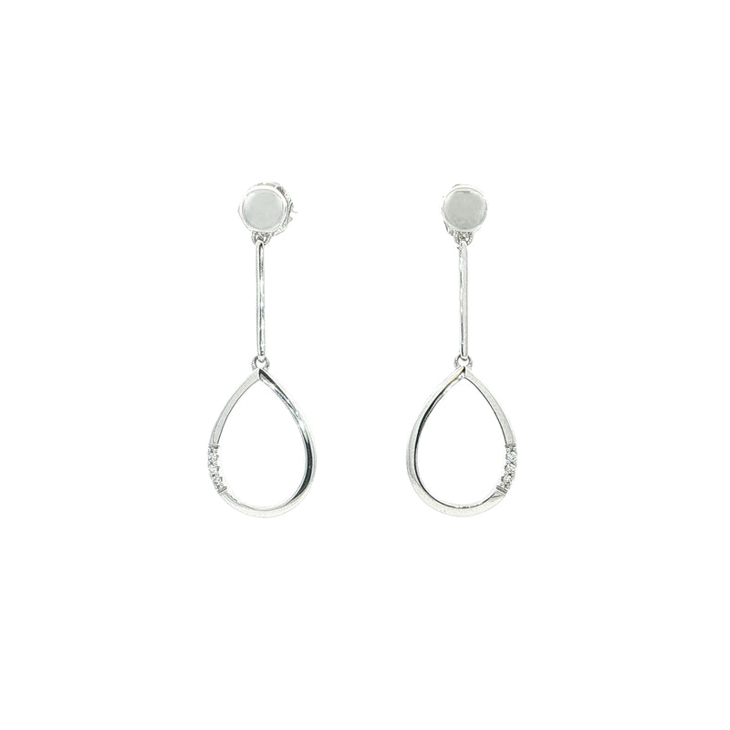Pear Drop Natural Diamond Earrings in 9ct White Gold