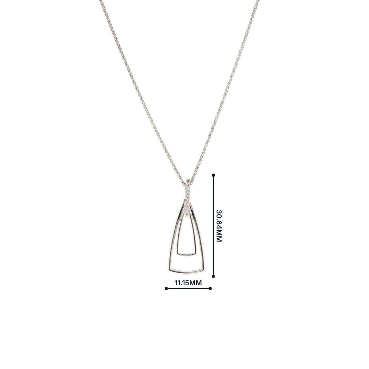 Drop Pendant with Natural Diamond Set Bail in 9ct White Gold