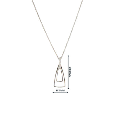 Drop Pendant with Natural Diamond Set Bail in 9ct White Gold