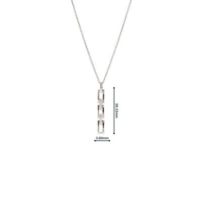 Natural Diamond Bar Link Pendant in 9ct White Gold