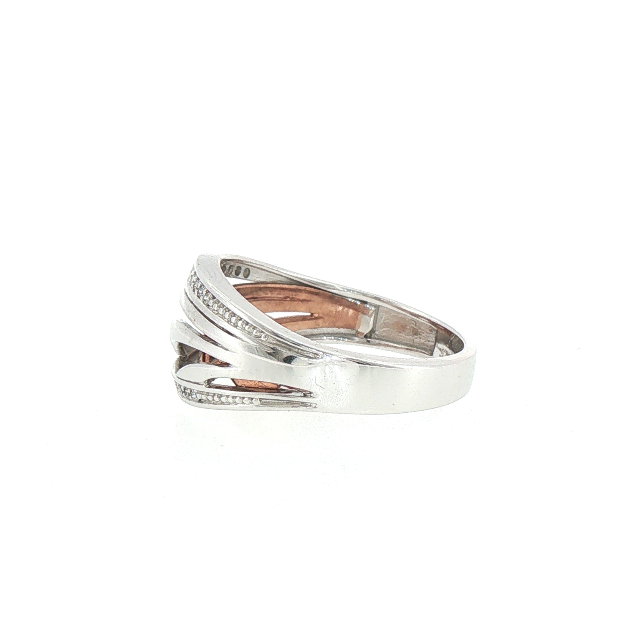 9ct Rose & White Gold Natural Diamond Dress Ring