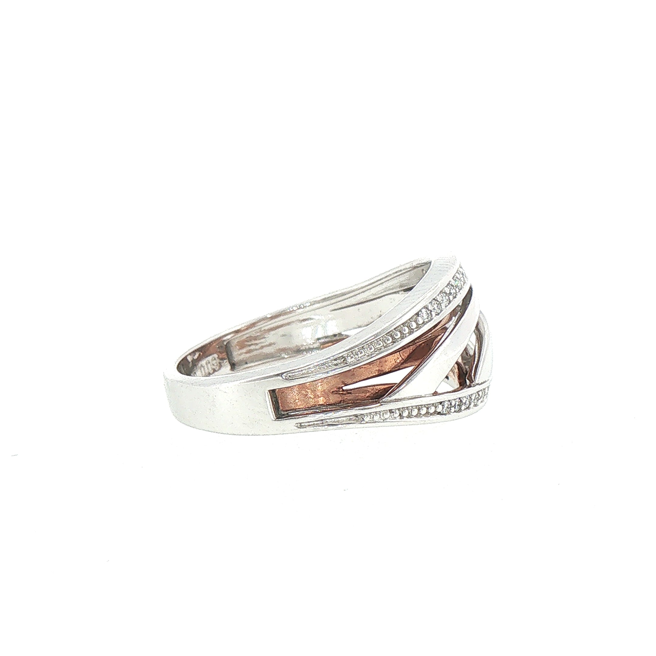 9ct Rose & White Gold Natural Diamond Dress Ring
