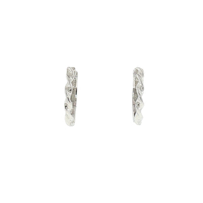 Twisted Hoop Earrings in 9ct White Gold